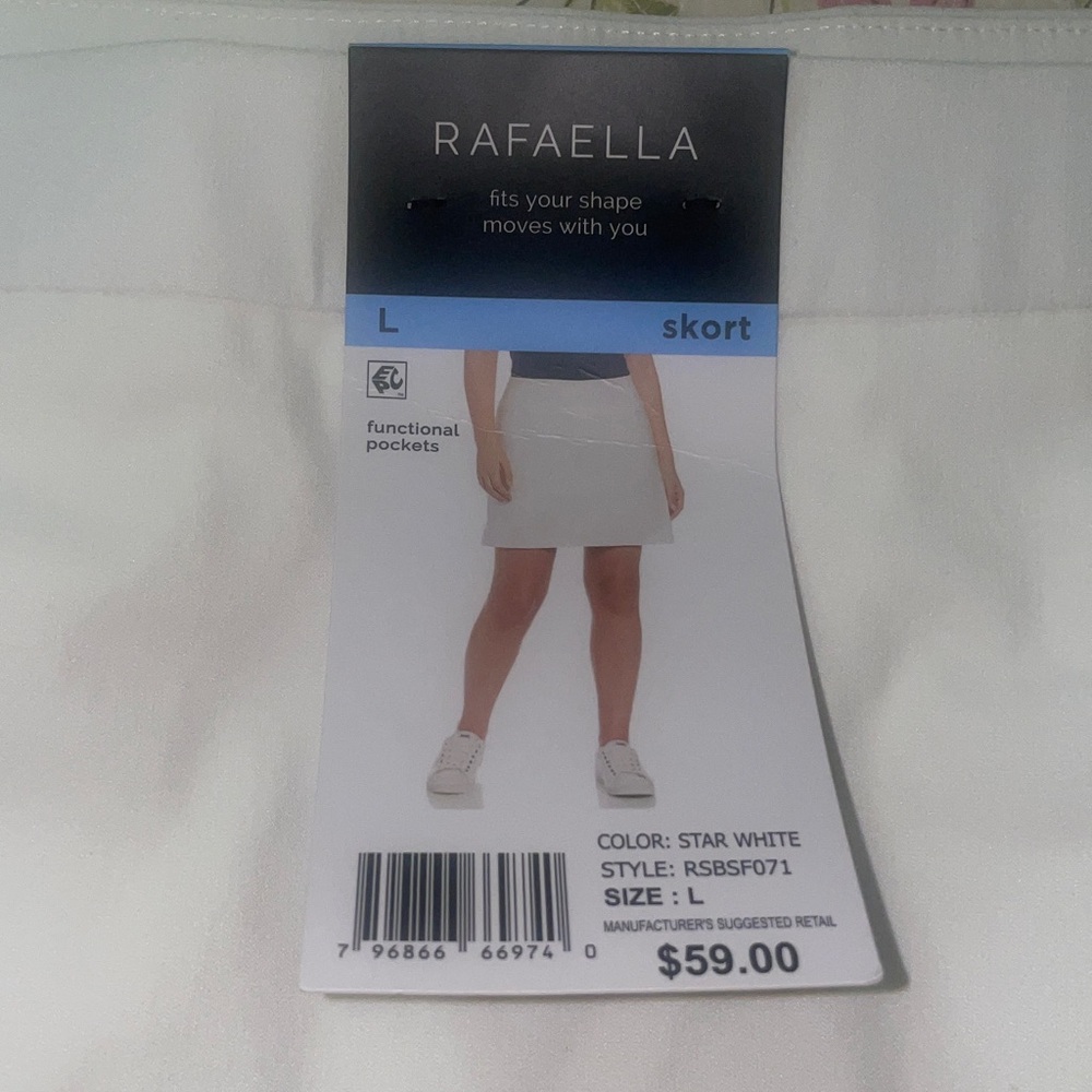 BNWT Rafaella Women's White Comfort Skort #Size L